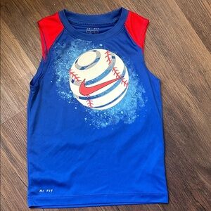 Nike Dri-Fit baseball sleeveless T-shirt size 6 blue/red/white